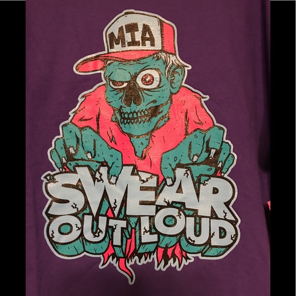Purple Zombie Tee Shirt/ Swear Out Loud Apparel - Picture 4 of 7